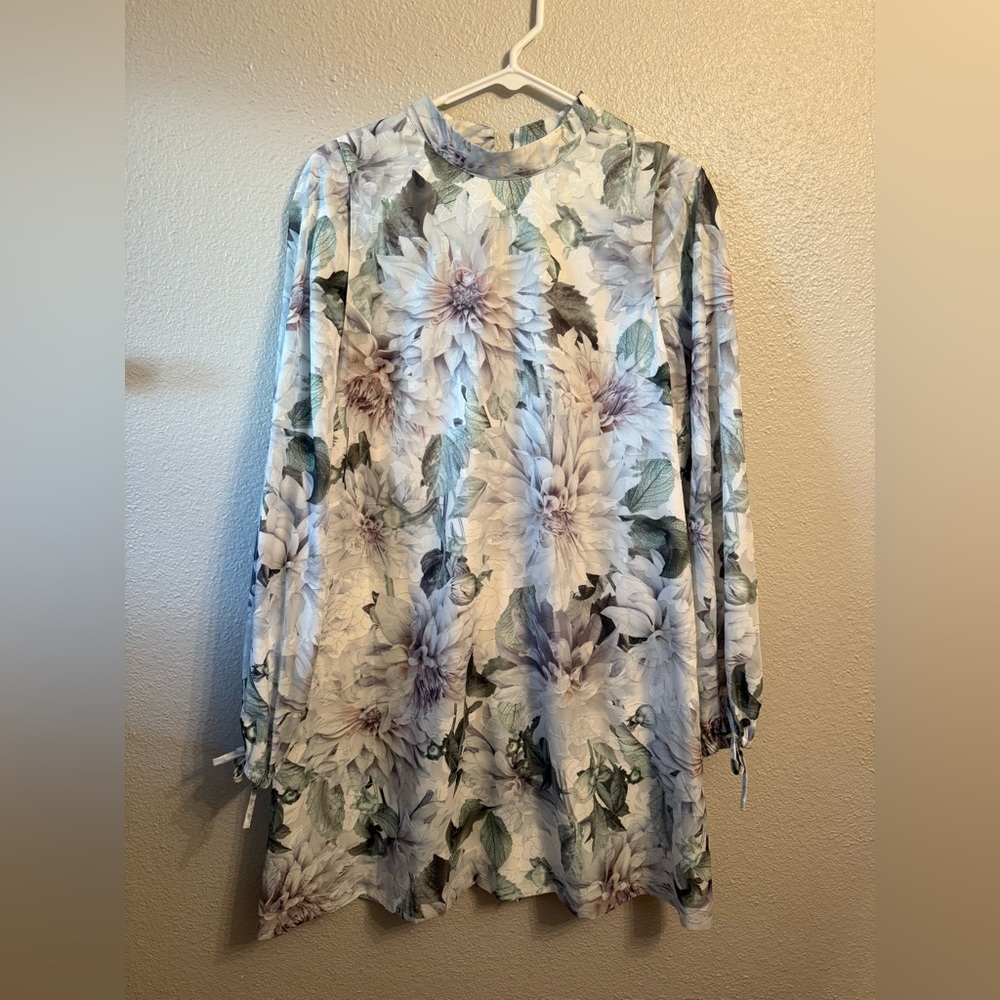Ted Baker Soft Pastel Floral Long Sleeve Dress